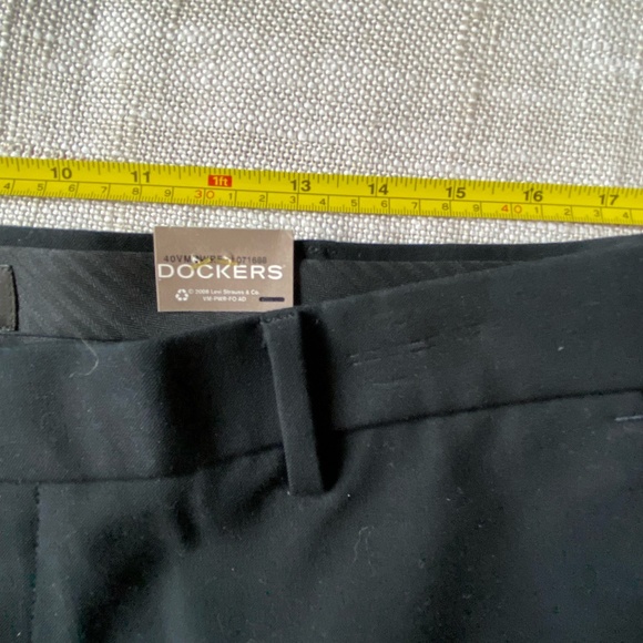 Dockers Black Flat Front Classic Fit Prostyle Pant Office Casual Dress Pants - Picture 5 of 11